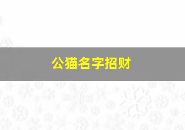 公猫名字招财