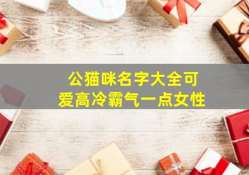 公猫咪名字大全可爱高冷霸气一点女性