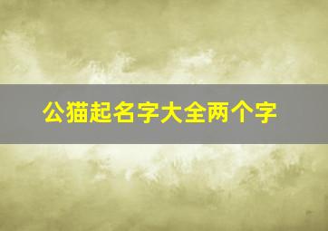 公猫起名字大全两个字