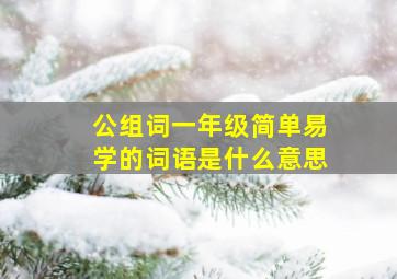 公组词一年级简单易学的词语是什么意思