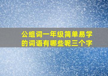 公组词一年级简单易学的词语有哪些呢三个字