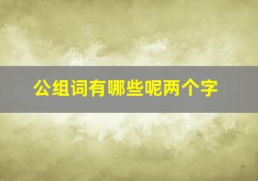 公组词有哪些呢两个字