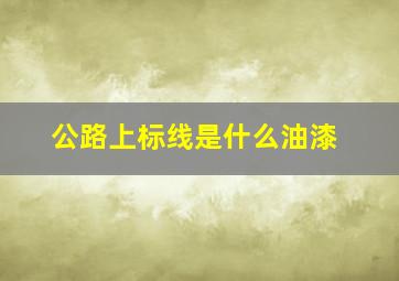 公路上标线是什么油漆