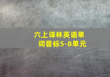 六上译林英语单词音标5-8单元