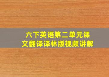 六下英语第二单元课文翻译译林版视频讲解