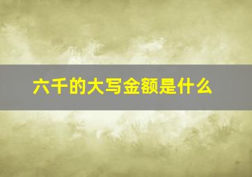 六千的大写金额是什么