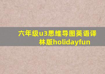 六年级u3思维导图英语译林版holidayfun