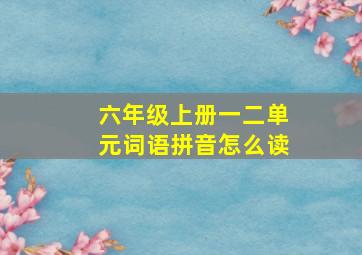 六年级上册一二单元词语拼音怎么读