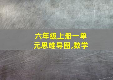 六年级上册一单元思维导图,数学