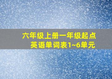 六年级上册一年级起点英语单词表1~6单元