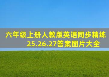 六年级上册人教版英语同步精练25.26.27答案图片大全