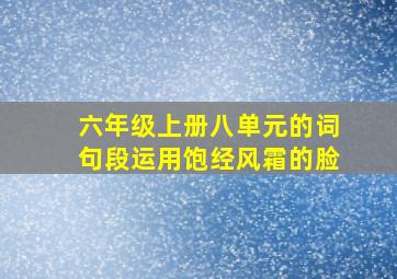 六年级上册八单元的词句段运用饱经风霜的脸