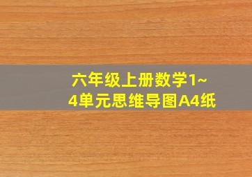 六年级上册数学1~4单元思维导图A4纸