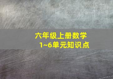 六年级上册数学1~6单元知识点