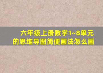 六年级上册数学1~8单元的思维导图简便画法怎么画