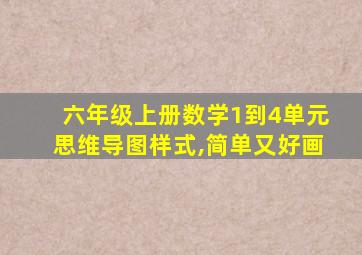 六年级上册数学1到4单元思维导图样式,简单又好画