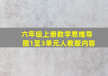 六年级上册数学思维导图1至3单元人教版内容