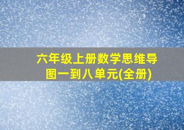 六年级上册数学思维导图一到八单元(全册)