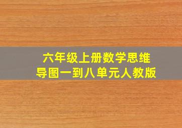 六年级上册数学思维导图一到八单元人教版