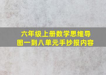 六年级上册数学思维导图一到八单元手抄报内容