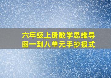 六年级上册数学思维导图一到八单元手抄报式