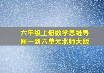 六年级上册数学思维导图一到六单元北师大版