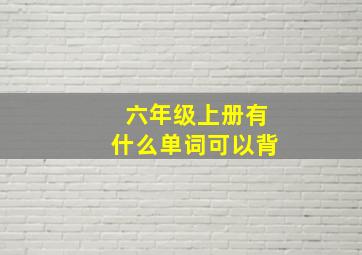 六年级上册有什么单词可以背