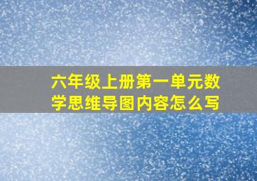 六年级上册第一单元数学思维导图内容怎么写