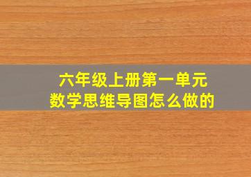 六年级上册第一单元数学思维导图怎么做的