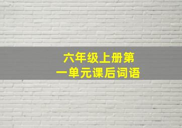 六年级上册第一单元课后词语