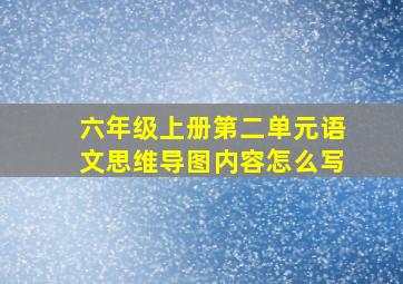 六年级上册第二单元语文思维导图内容怎么写