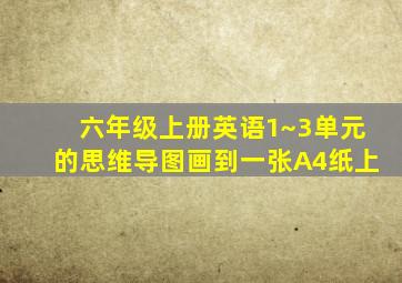 六年级上册英语1~3单元的思维导图画到一张A4纸上