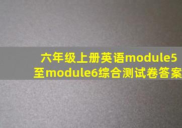 六年级上册英语module5至module6综合测试卷答案