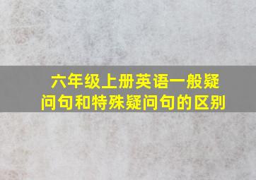 六年级上册英语一般疑问句和特殊疑问句的区别