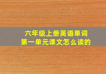 六年级上册英语单词第一单元课文怎么读的