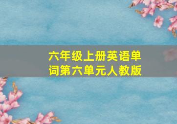 六年级上册英语单词第六单元人教版