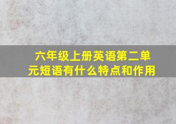 六年级上册英语第二单元短语有什么特点和作用