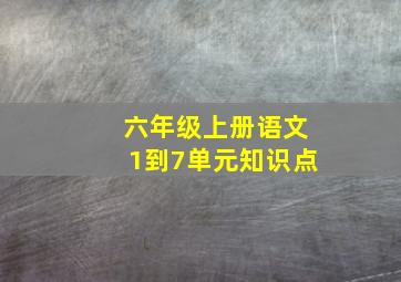 六年级上册语文1到7单元知识点