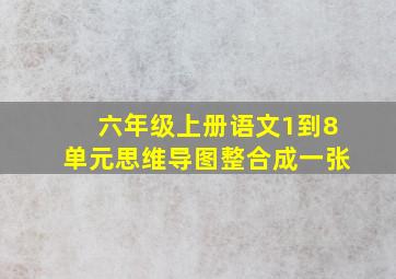 六年级上册语文1到8单元思维导图整合成一张