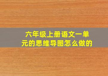 六年级上册语文一单元的思维导图怎么做的