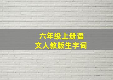 六年级上册语文人教版生字词