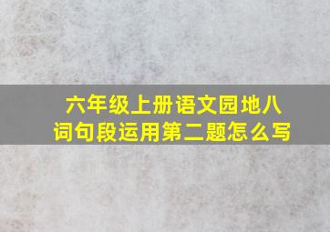 六年级上册语文园地八词句段运用第二题怎么写