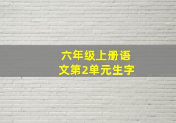 六年级上册语文第2单元生字