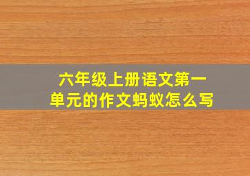 六年级上册语文第一单元的作文蚂蚁怎么写