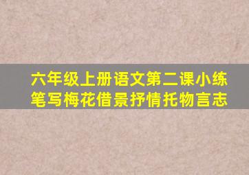 六年级上册语文第二课小练笔写梅花借景抒情托物言志