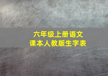 六年级上册语文课本人教版生字表