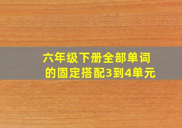 六年级下册全部单词的固定搭配3到4单元