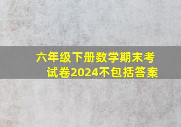 六年级下册数学期末考试卷2024不包括答案