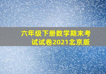 六年级下册数学期末考试试卷2021北京版