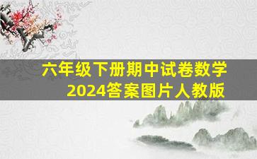 六年级下册期中试卷数学2024答案图片人教版